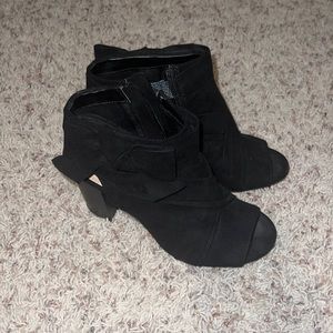 Womens black heeled boots